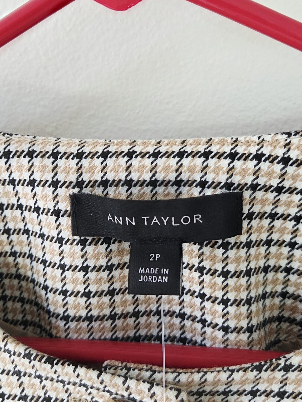 Ann Taylor Houndstooth Cream Split Hem Jacket Size 2P Petite - Picture 10 of 10